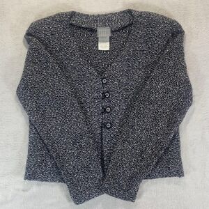 Rabbit Rabbit Rabbit Black White Tweed Button Blazer Vtg Women's 12 USA